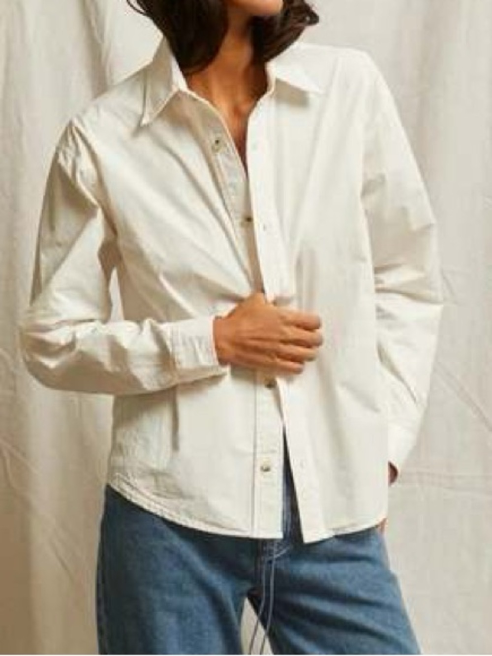 PERFECTWHITETEE JAMES BUTTON DOWN SHIRT - BRIGHT IVORY - Picture 2 of 6